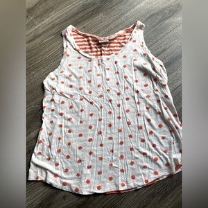 Cato polka dot and stripe orange and white tank top size XL
